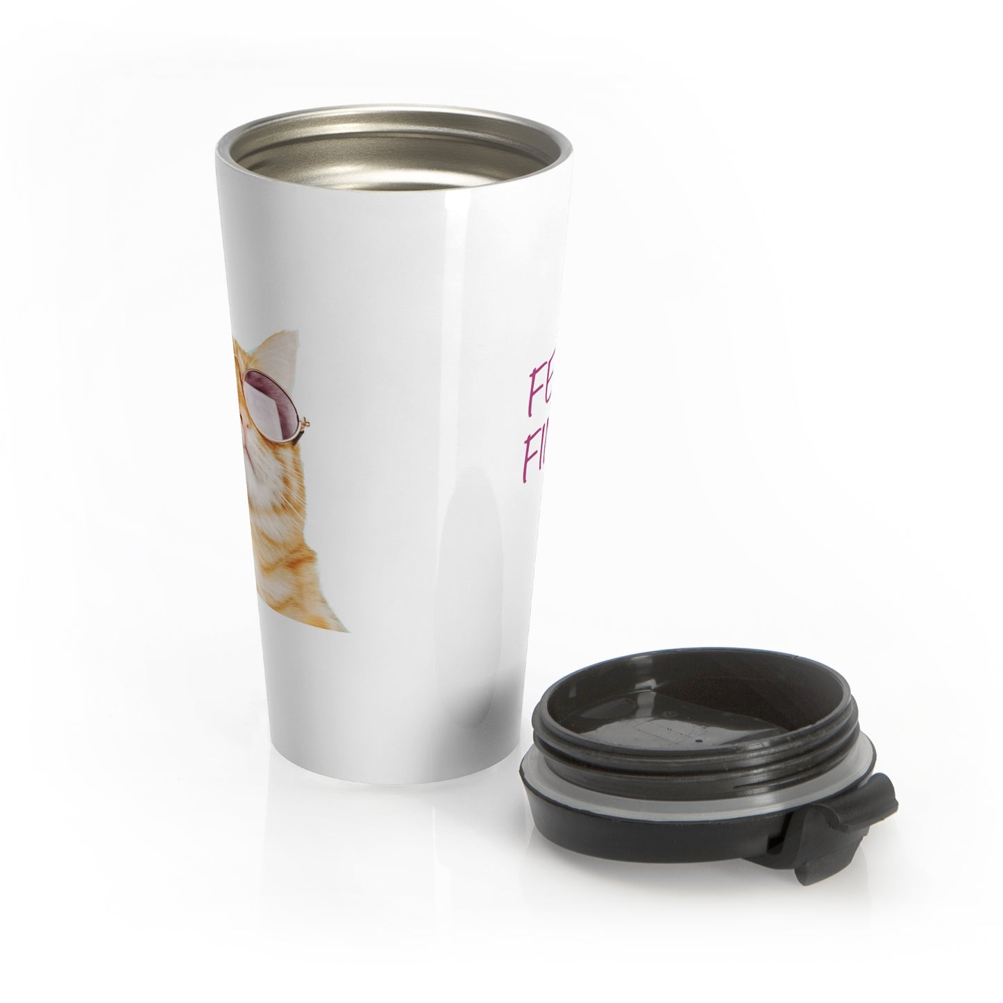Feline Fine Stainless Steel Travel Mug 15 oz