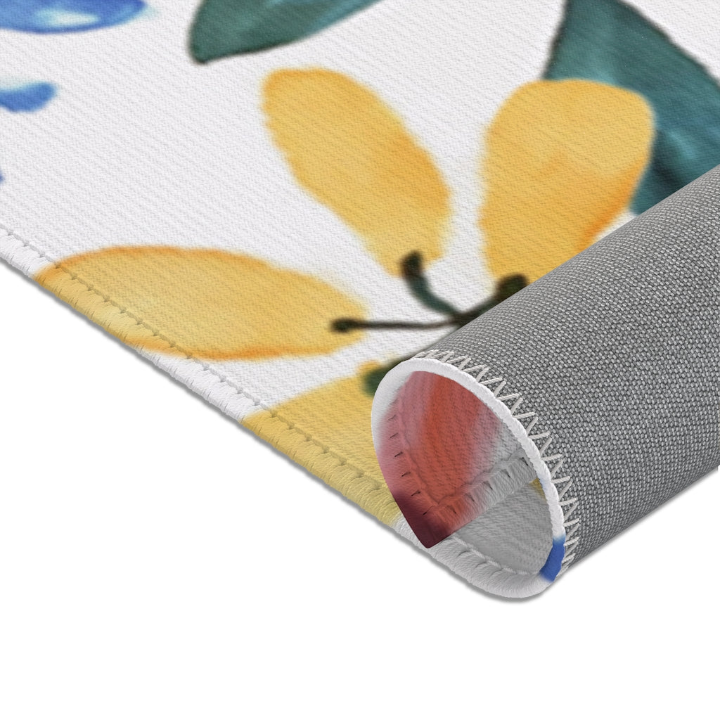 Watercolor Floral Printed Area Rugs