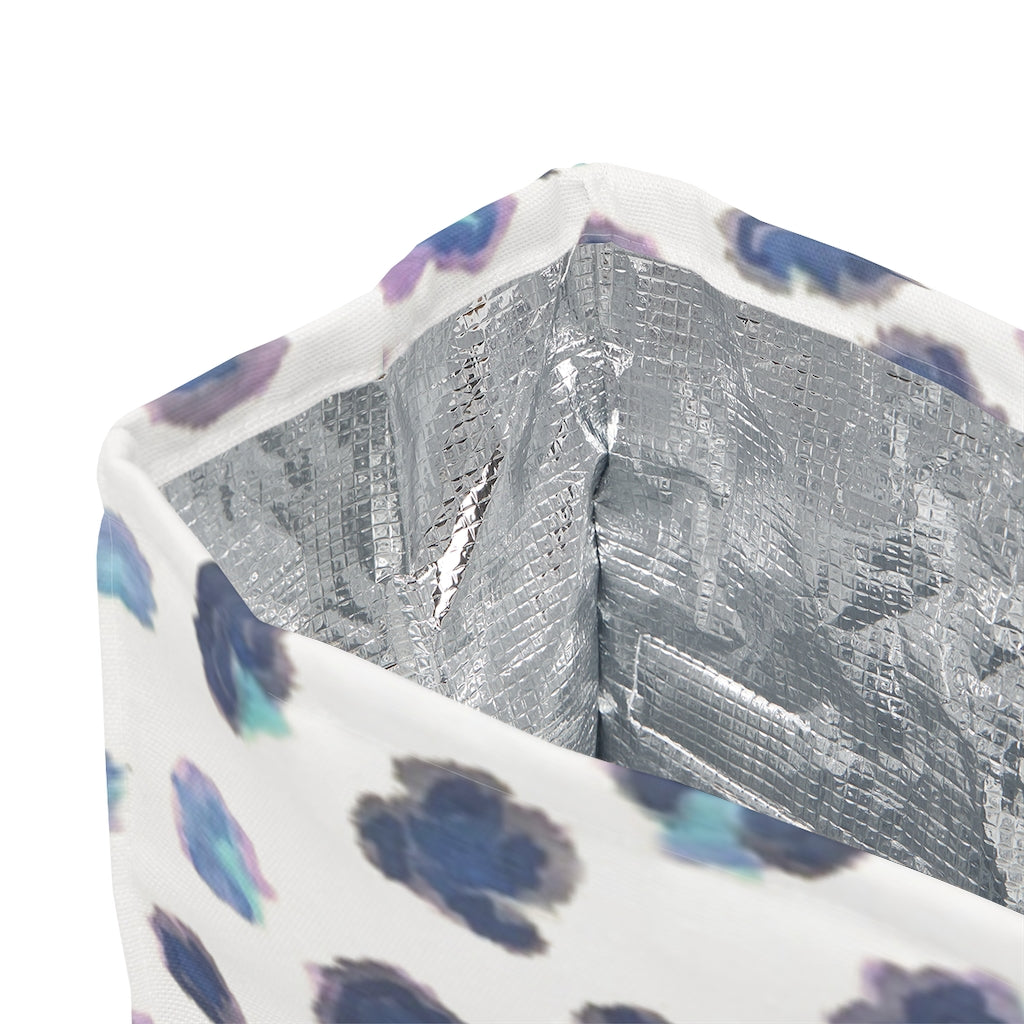 Blue Cheetah Printed Polyester Lunch Bag