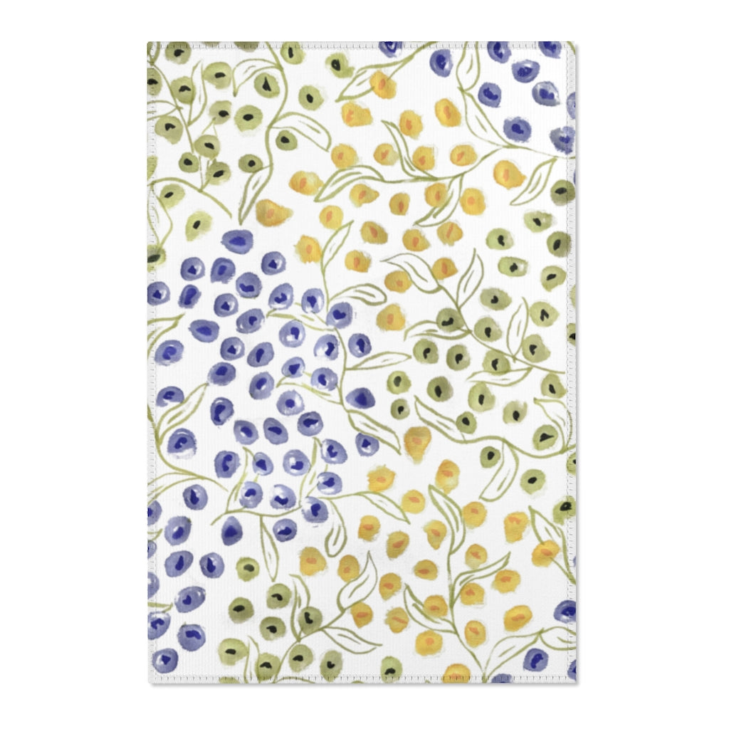 Watercolor Floral Printed Area Rugs