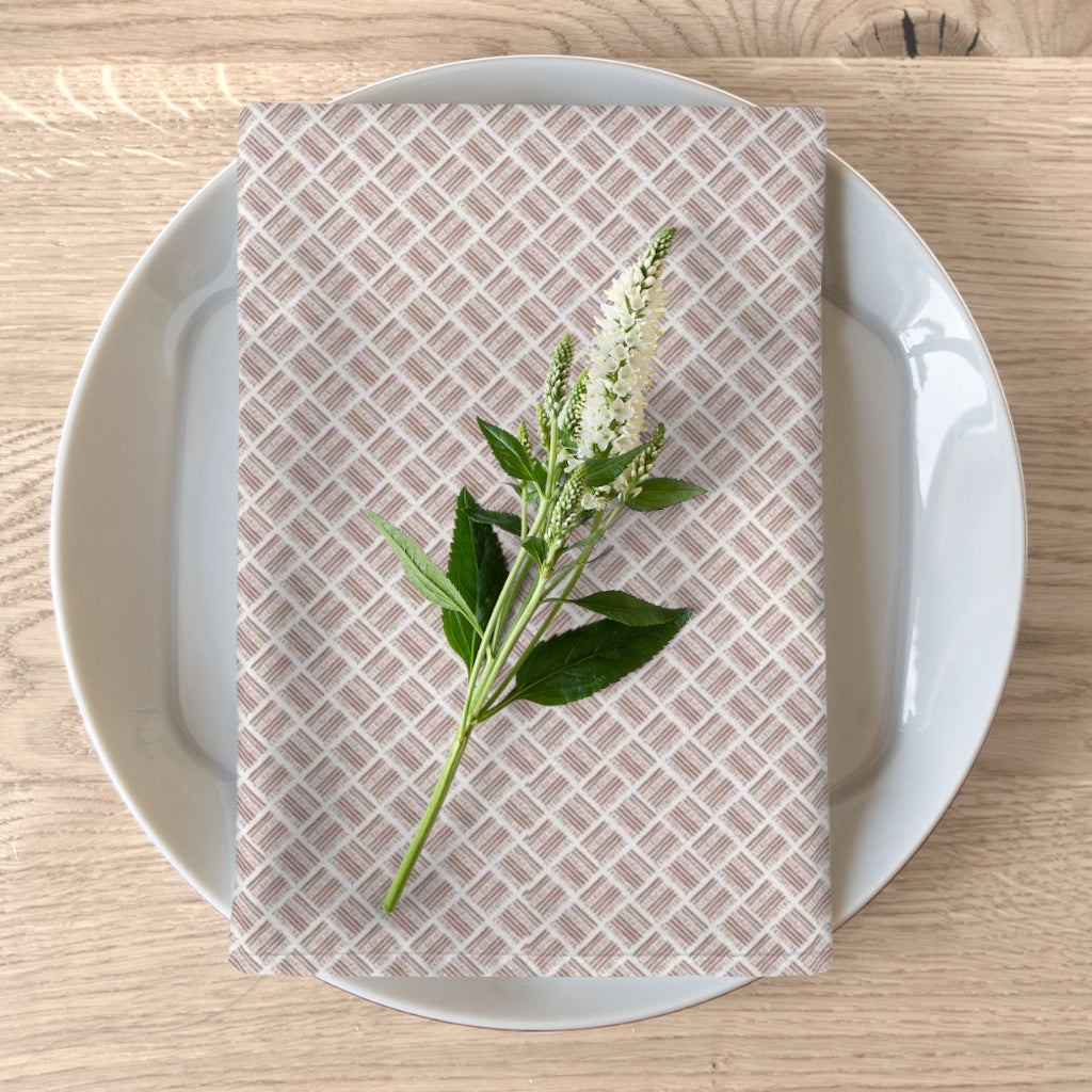 Red Basketweave Napkins, Set of 4