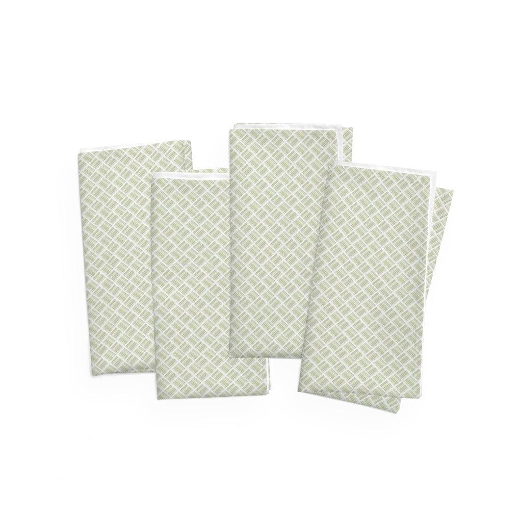 Green Basketweave Napkins, Set of 4