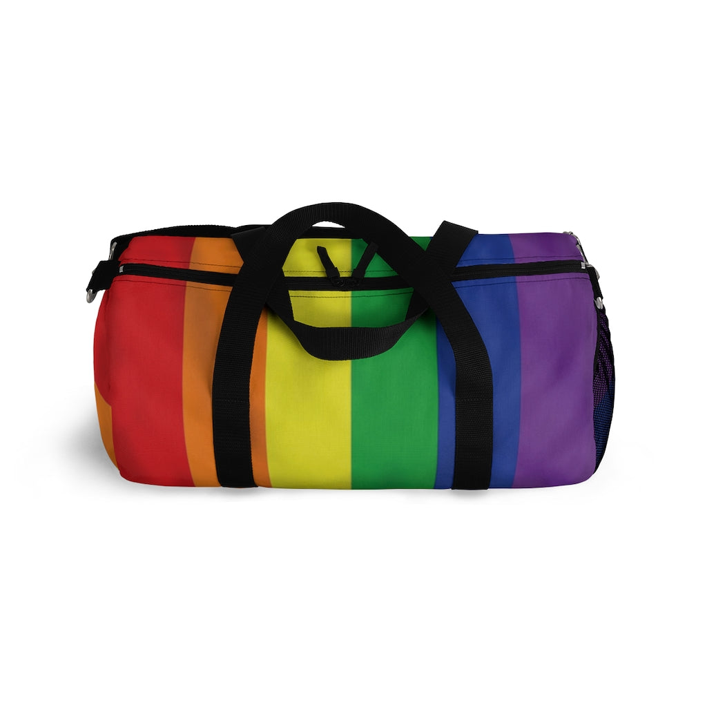 Rainbow Stripe Printed Duffel Bag