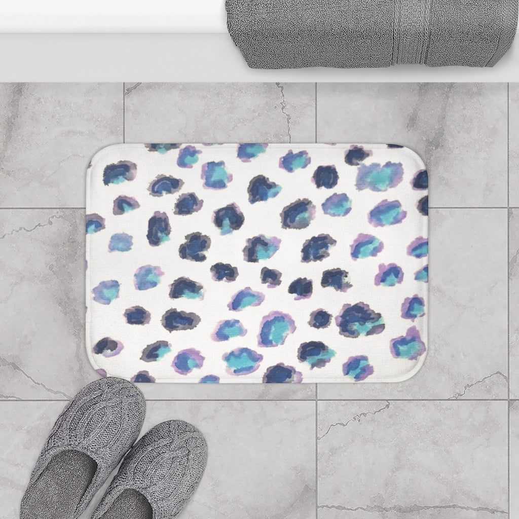 Blue Cheetah Bath Mat