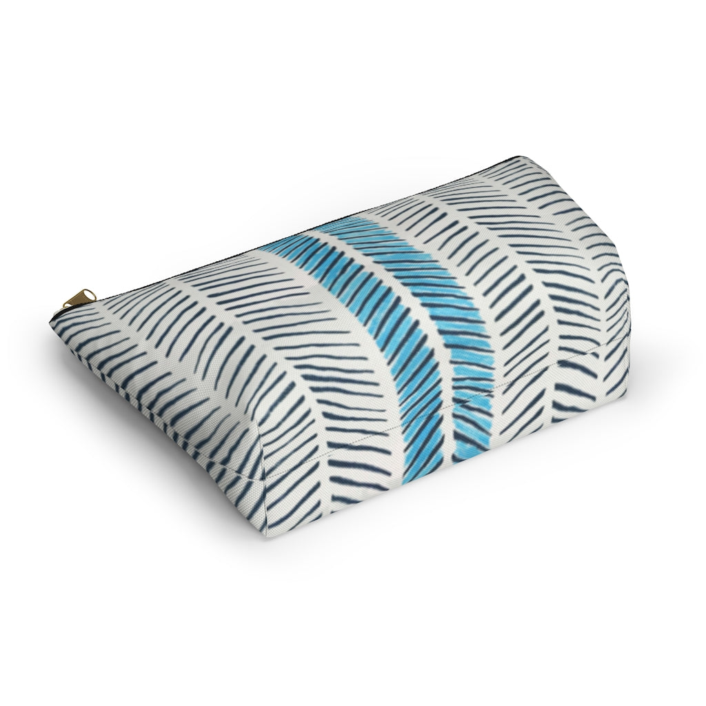 Painted Herringbone Printed Accessory Pouch w T-bottom