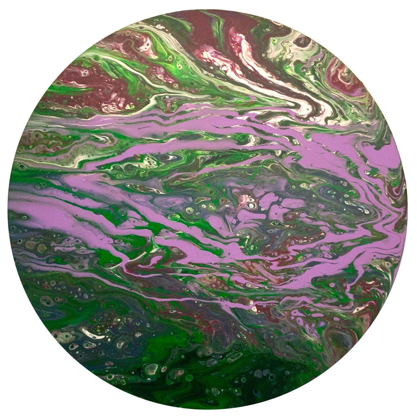 Original Painting, Abstract Acrylic on canvas 12” ROUND