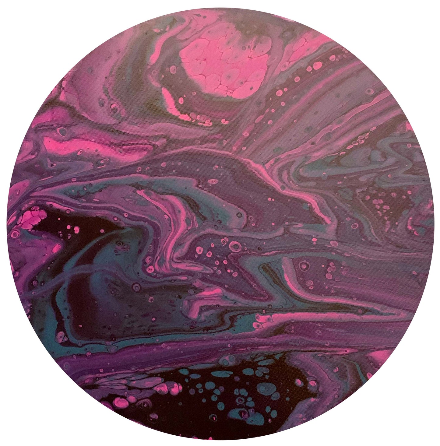 Original Painting, Abstract Acrylic on canvas 12” ROUND