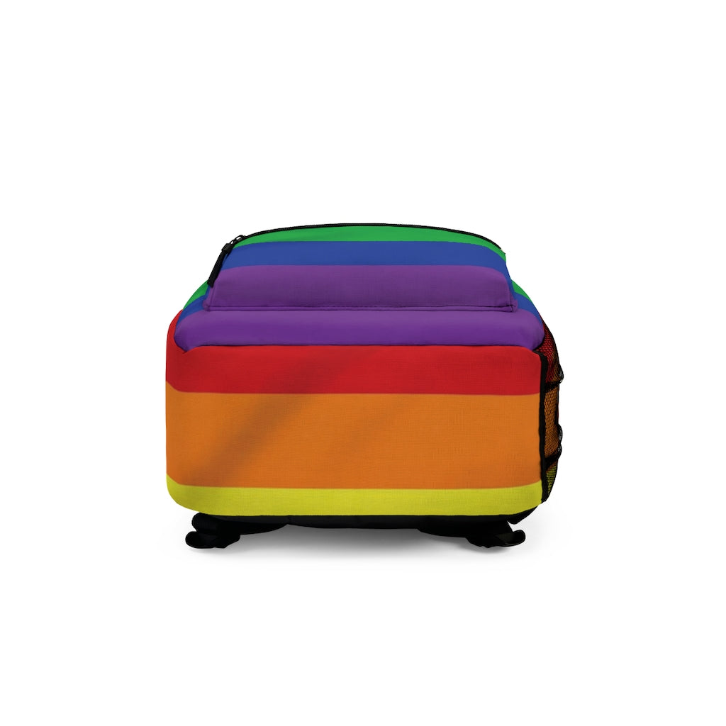 Rainbow Stripe Printed Backpack (Made in USA)