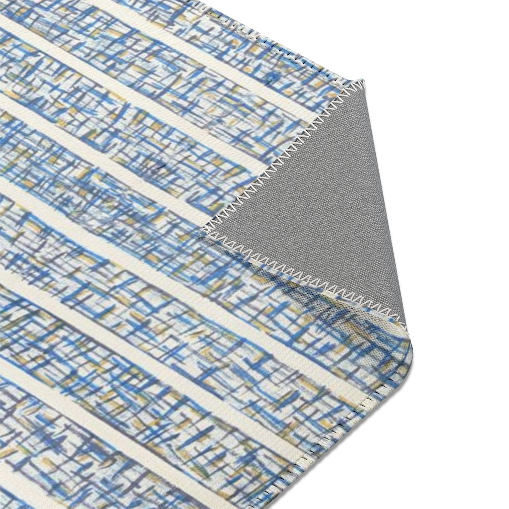 Textured Stripe Printed Area Rugs