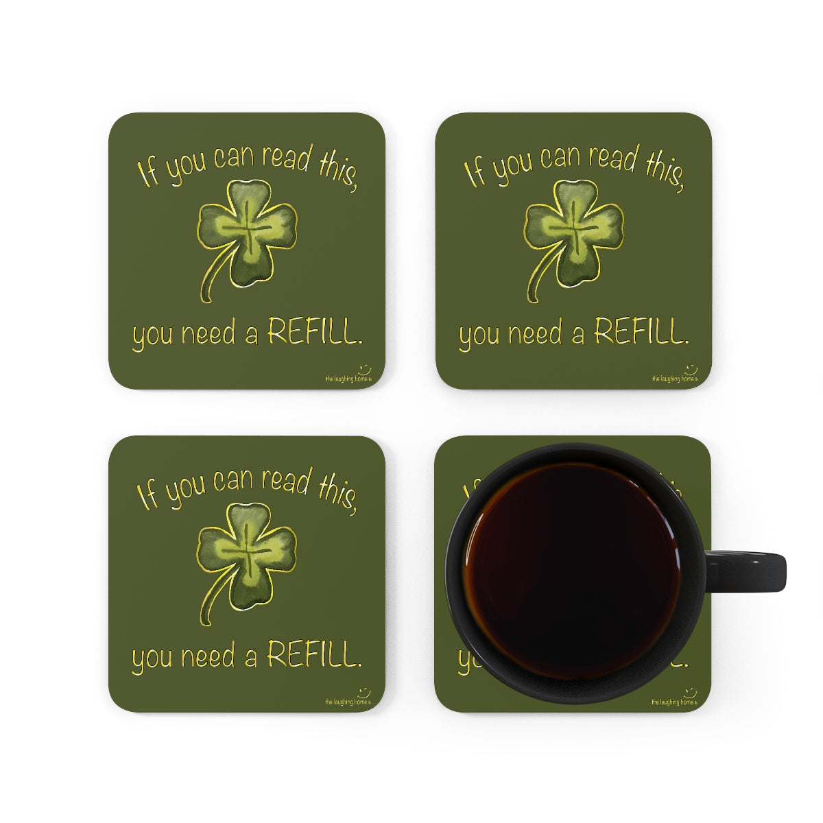 You Need a REFILL Corkwood Coaster Set of 4