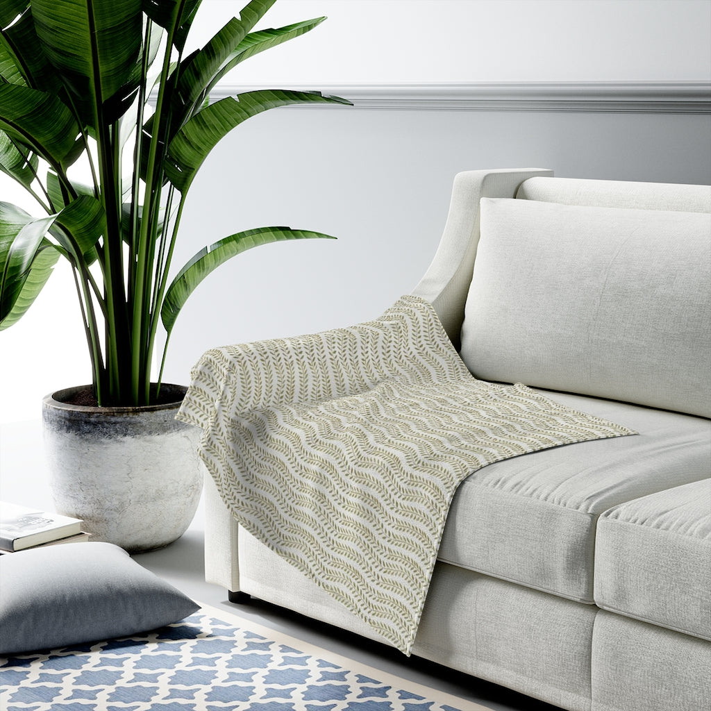 Spring Vine Leaves Velveteen Plush Blanket