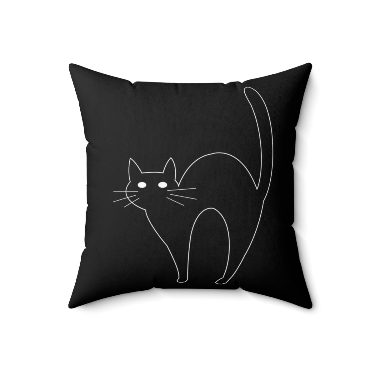 Black Cat Halloween Faux Suede Square Pillow - 2 sided