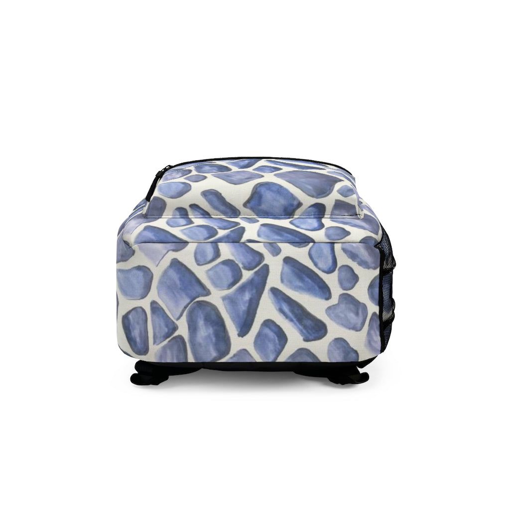 Blue Giraffe Printed Backpack (Made in USA)