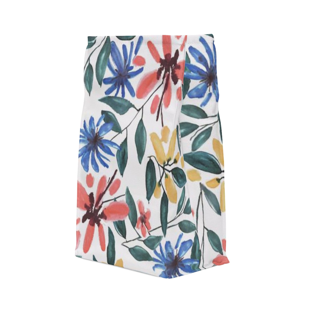 Floral Watercolor Printed Polyester Lunch Bag