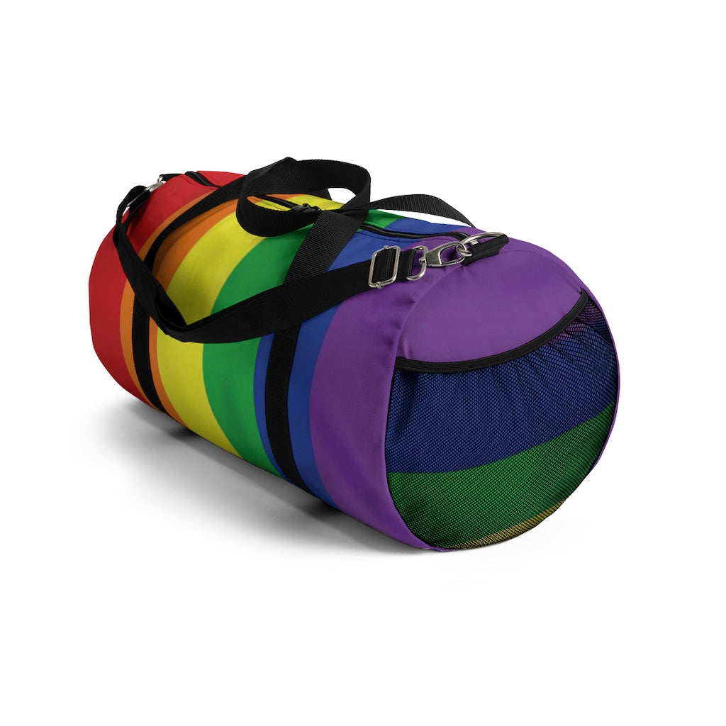 Rainbow Stripe Printed Duffel Bag