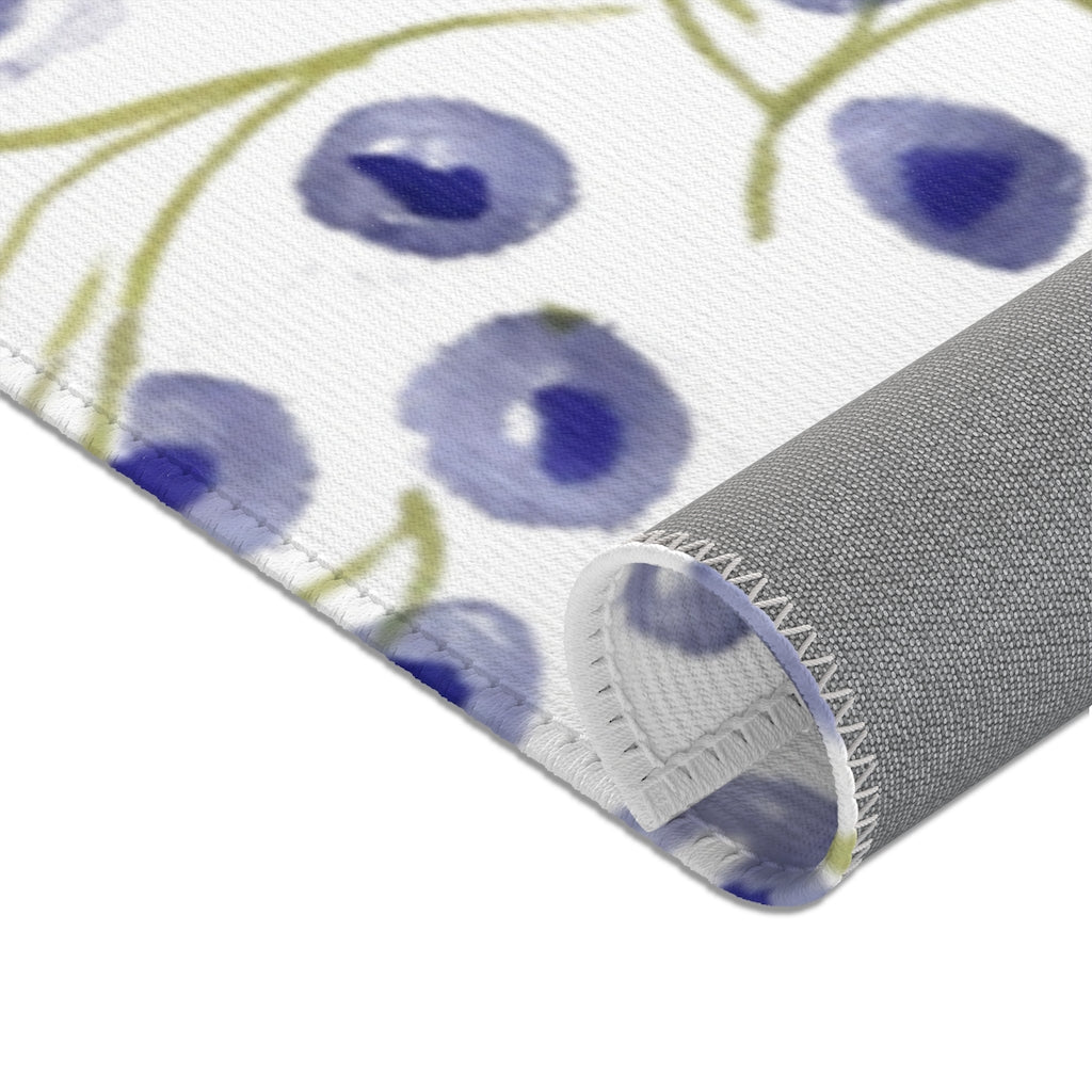 Watercolor Floral Printed Area Rugs