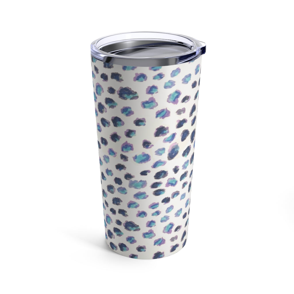 Blue Leopard Printed Tumbler 20oz