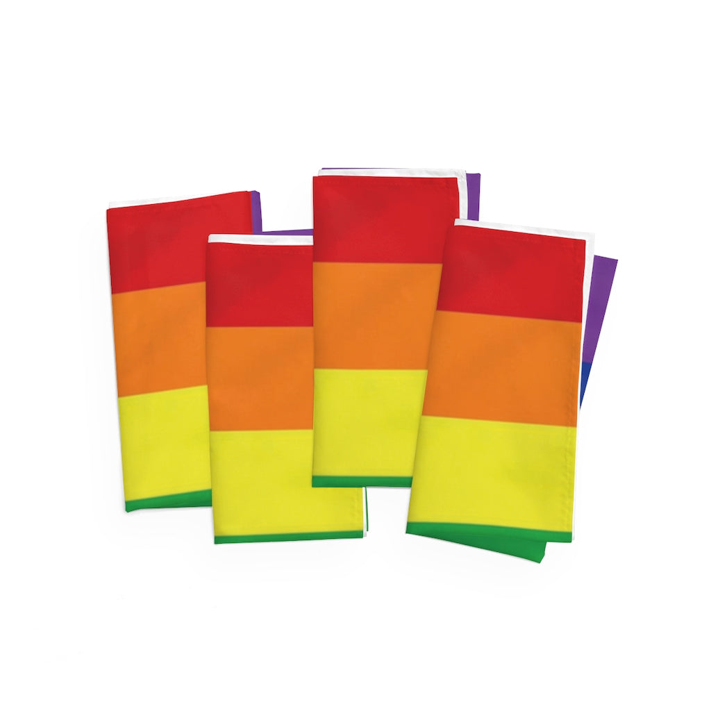 Pride Flag Printed Fabric Napkins, Set of 4