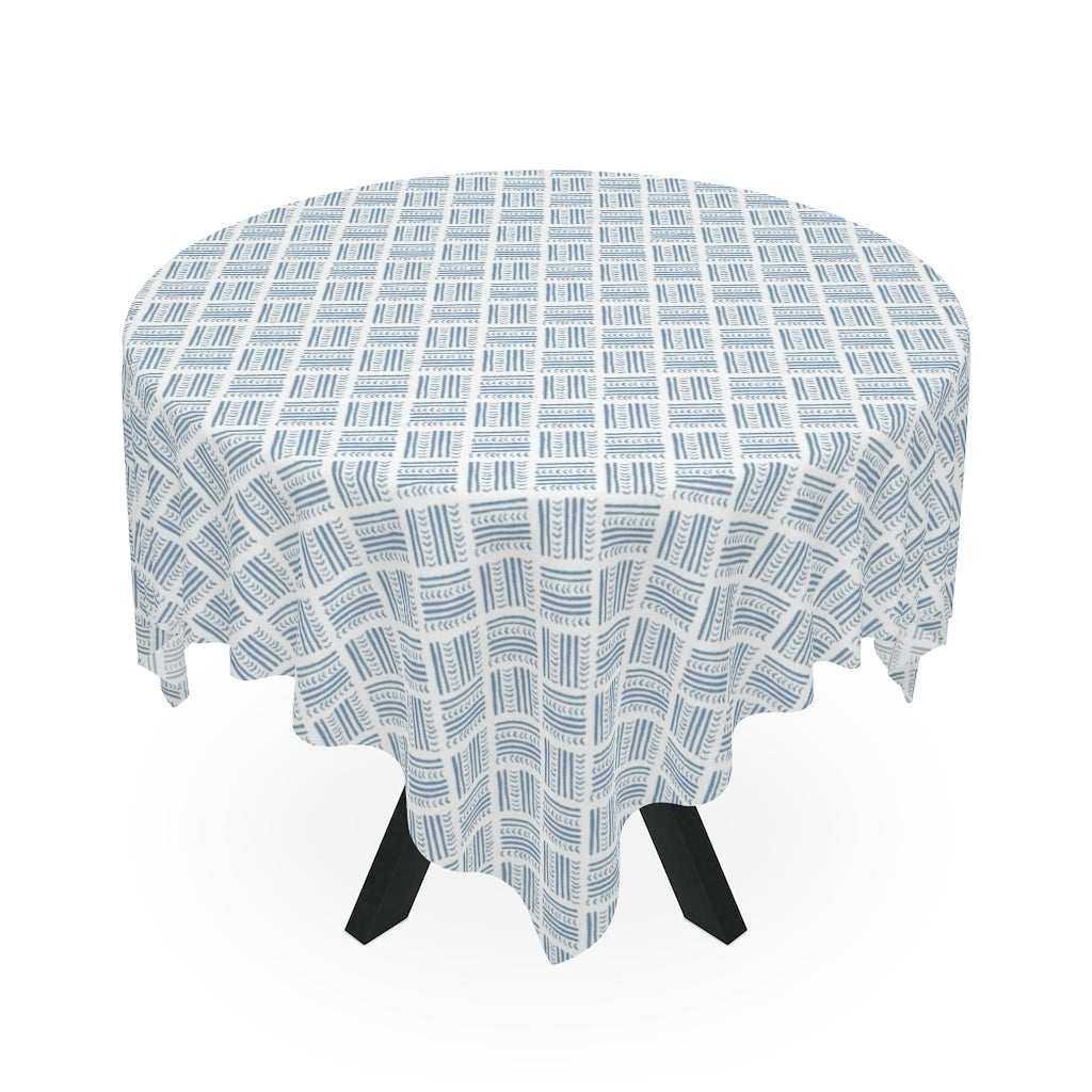 Watercolor Basketweave Printed Table Cloth