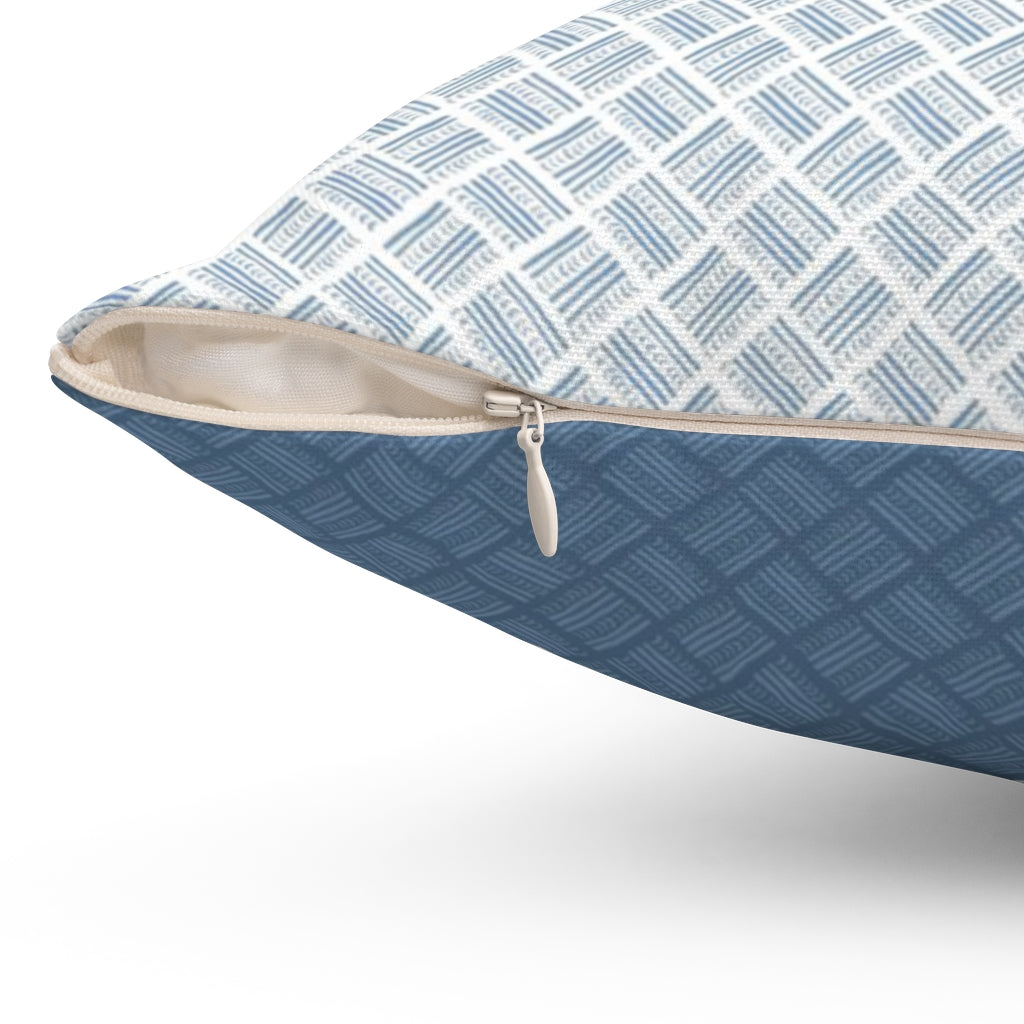 Watercolor Basketweave 2-sided Printed Spun Polyester Square Pillow