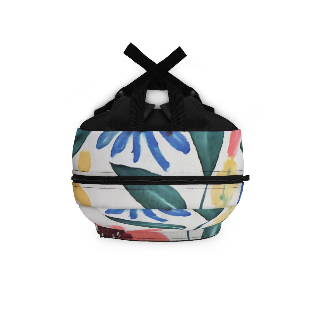 Floral Watercolor Printed Backpack (Made in USA)