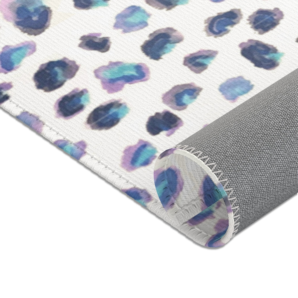 Blue Cheetah Leopard Printed Area Rugs