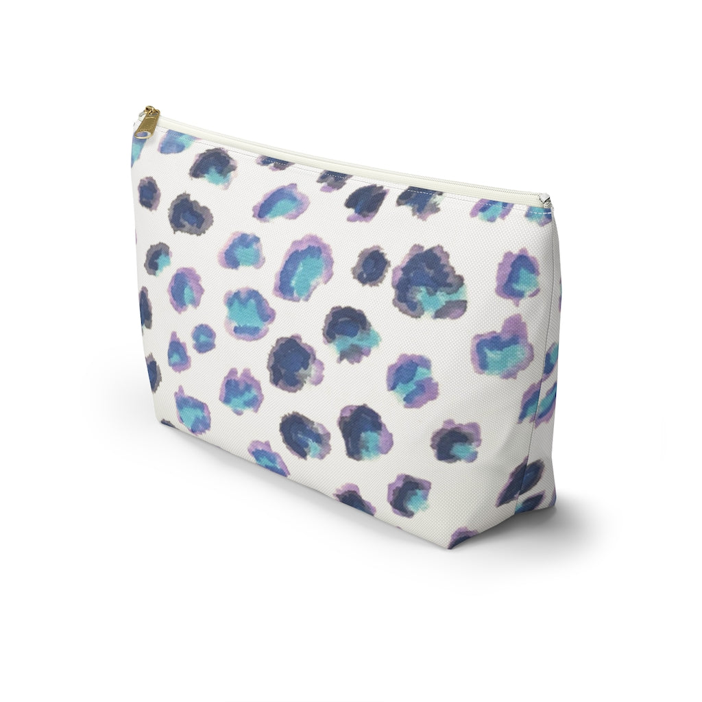 Blue Cheetah Accessory Pouch w T-bottom