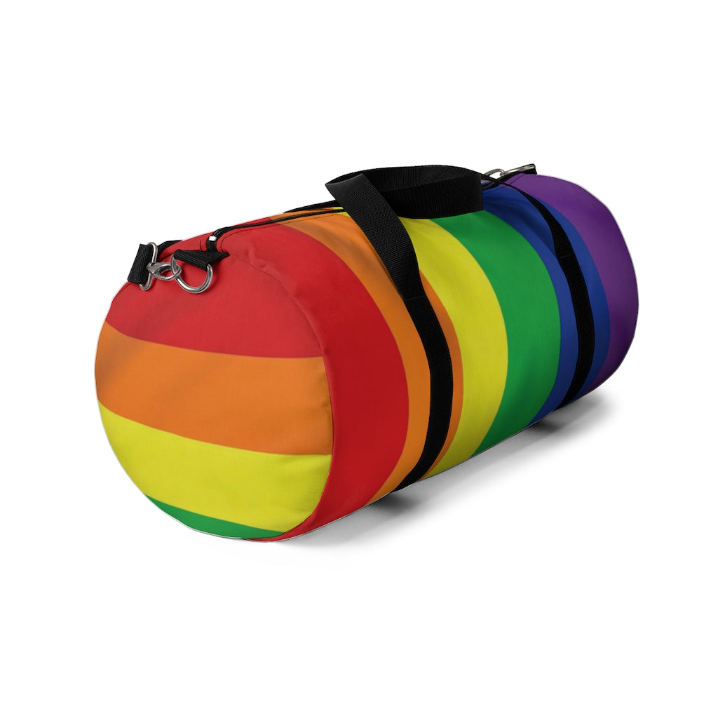 Rainbow Stripe Printed Duffel Bag
