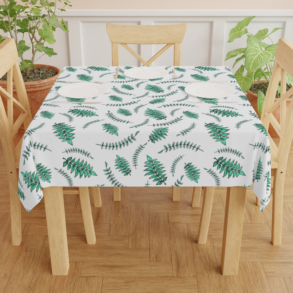 Watercolor Palm Leaves Printed Table Cloth