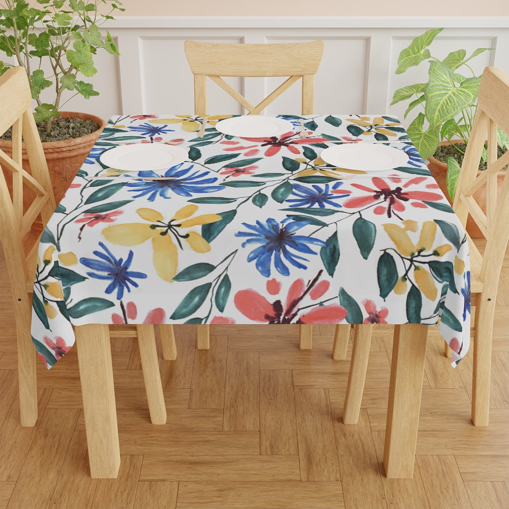 Watercolor Flower Printed Table Cloth