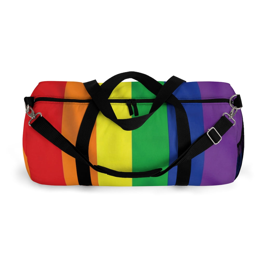 Rainbow Stripe Printed Duffel Bag