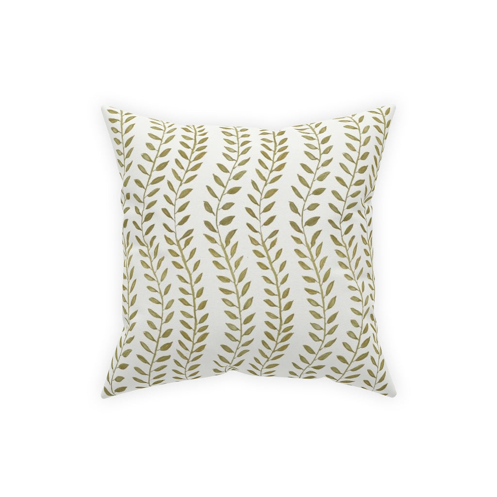Watercolor Vine Leaves printed Broadcloth Pillow