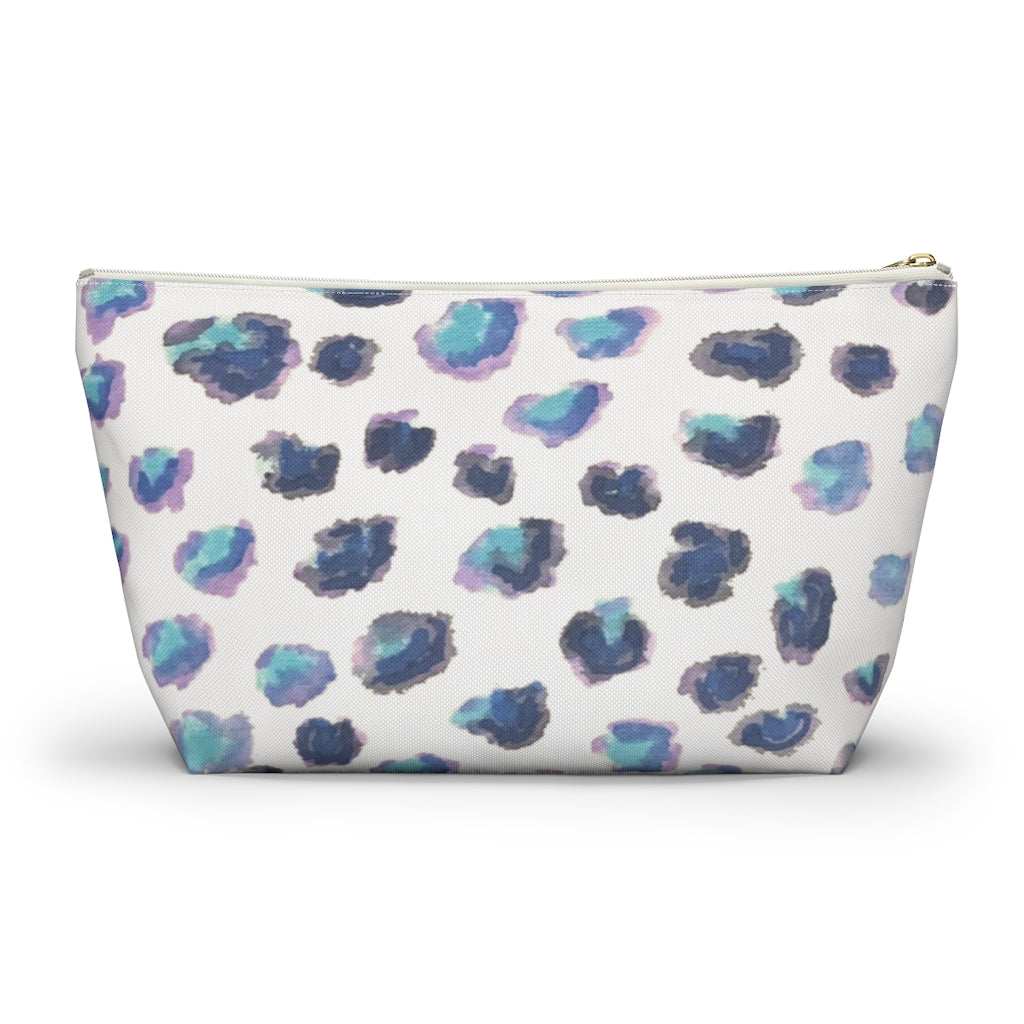 Blue Cheetah Accessory Pouch w T-bottom