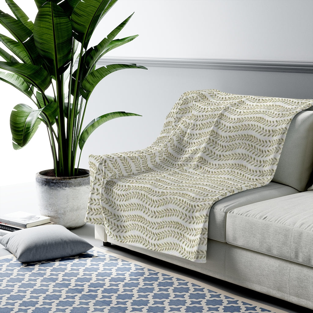 Spring Vine Leaves Velveteen Plush Blanket