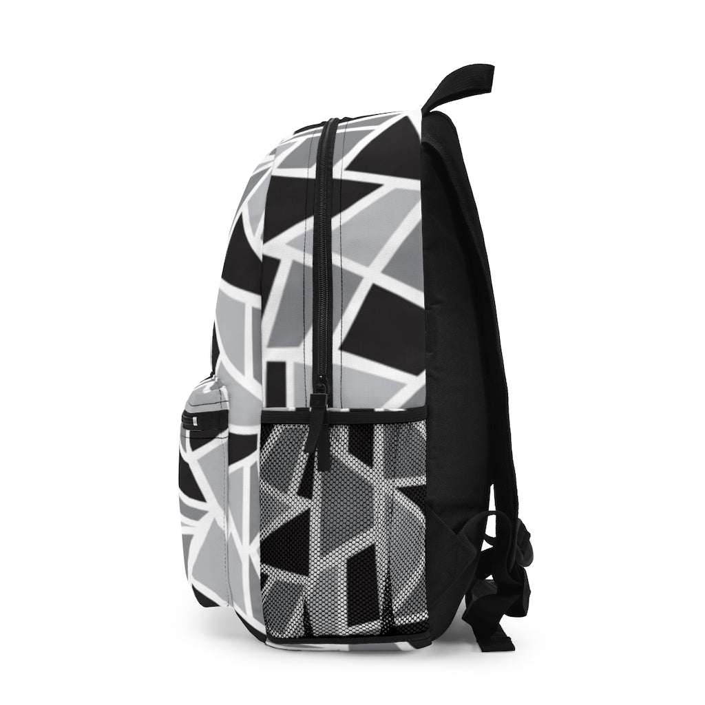 Black & White Geo Printed Backpack (Made in USA)