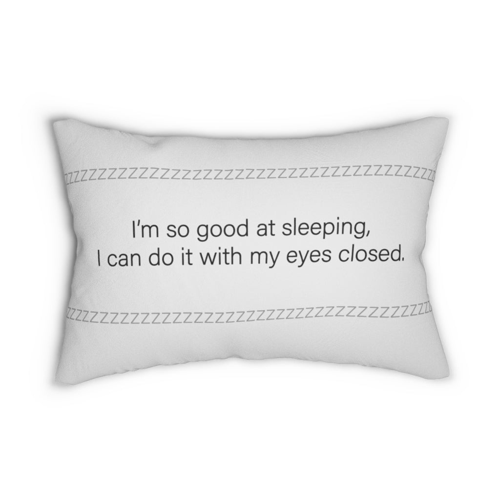 So Good At Sleeping WHITE Spun Polyester Lumbar Pillow 14"x20"
