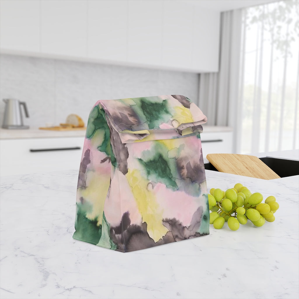 Watercolor Camo Printed Polyester Lunch Bag