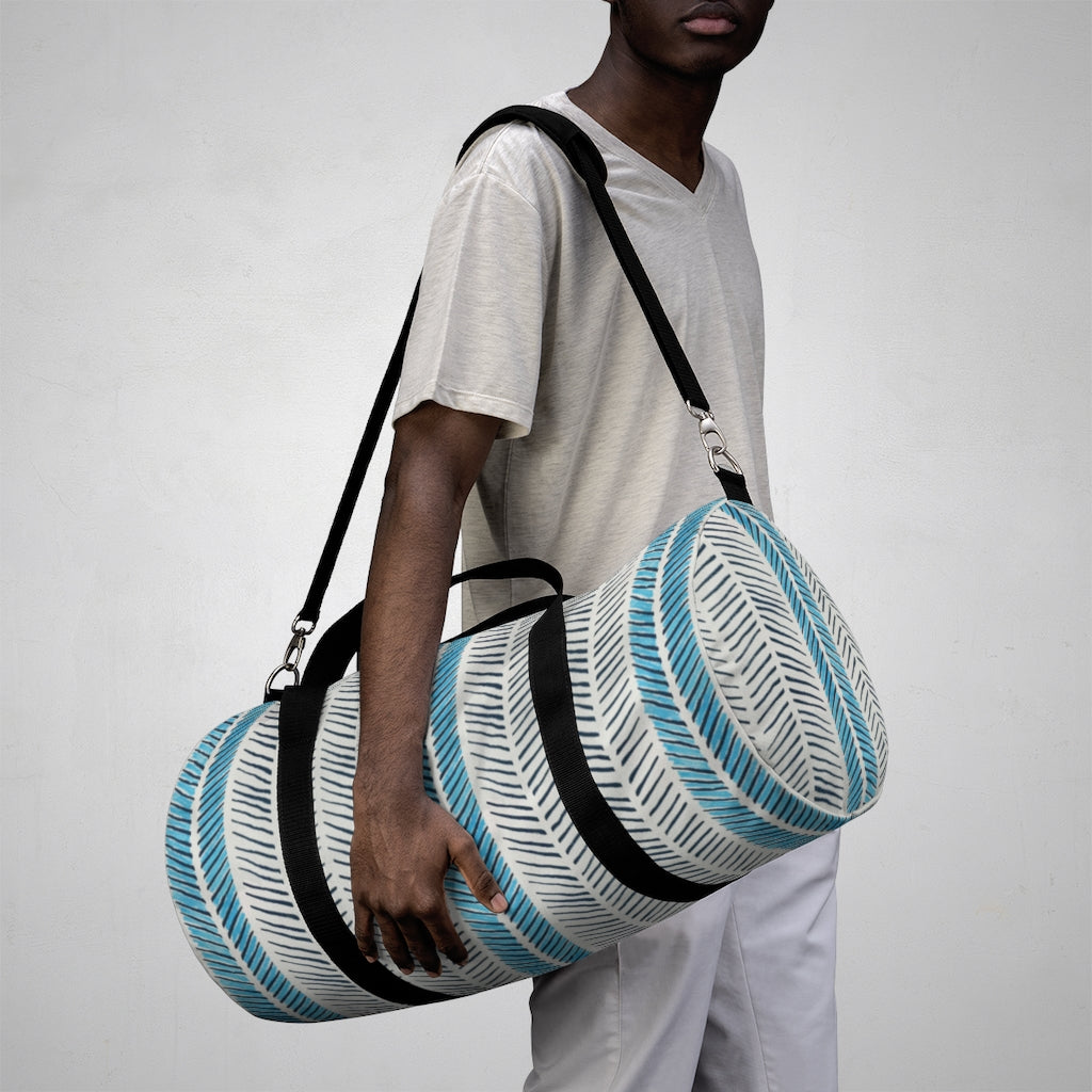 Painted Herringbone Printed Duffel Bag