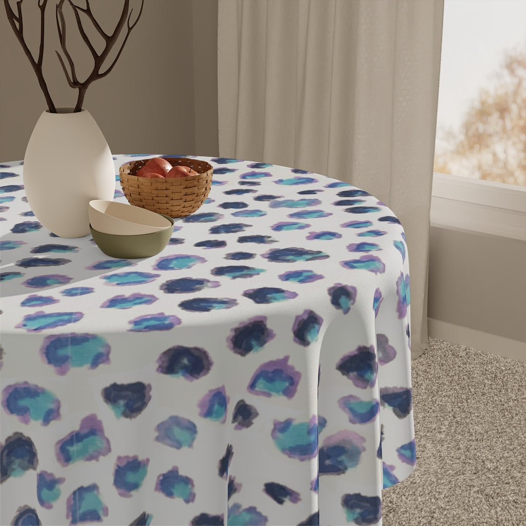 Blue Cheetah Printed Table Cloth