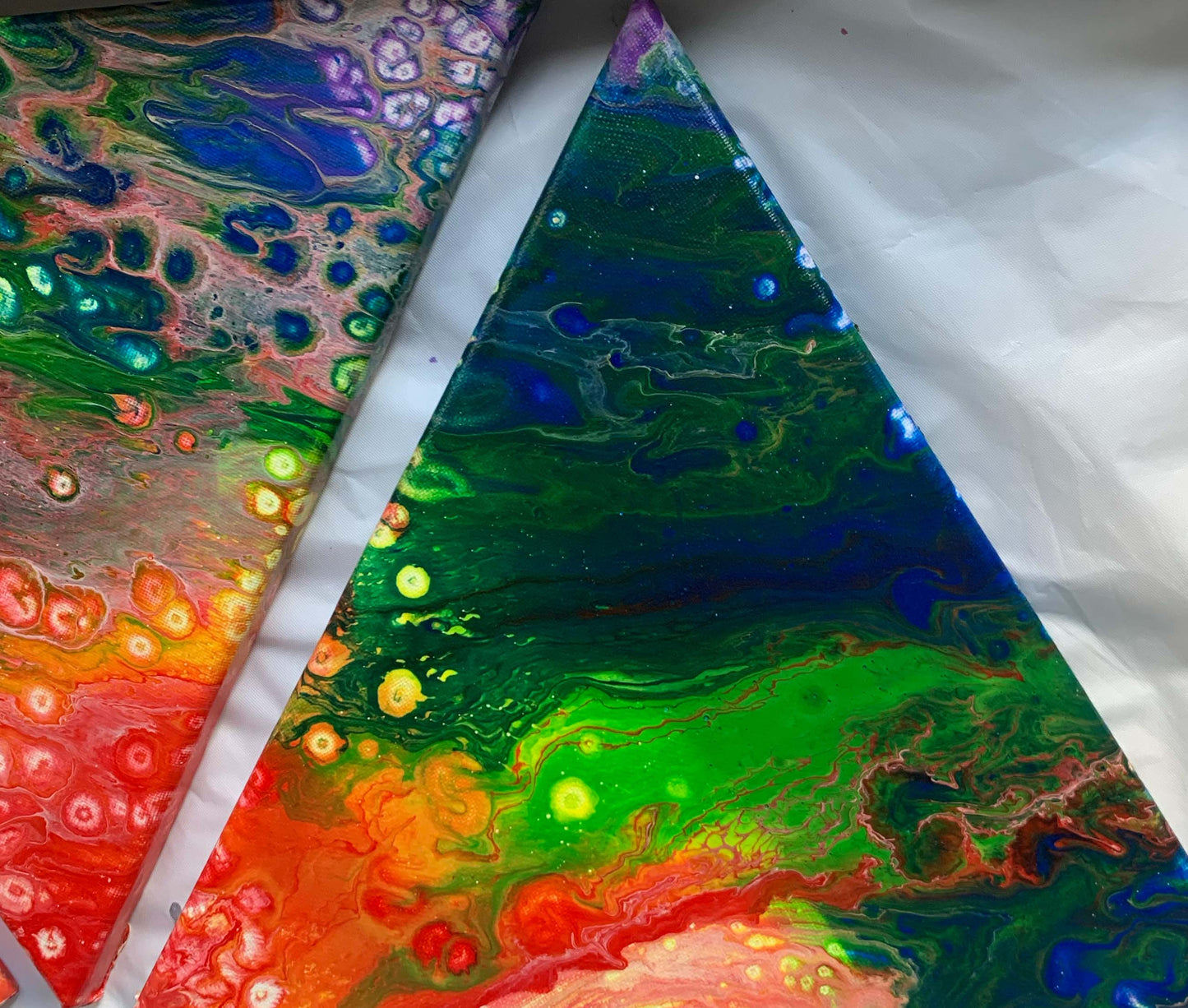 Original Painting, Abstract Acrylic on canvas 4 Panel 10” x 40”