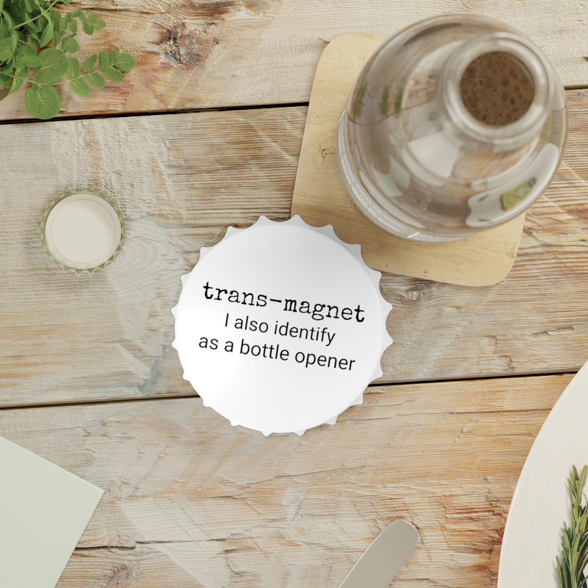 Trans-Magnet Magnetic Bottle Opener
