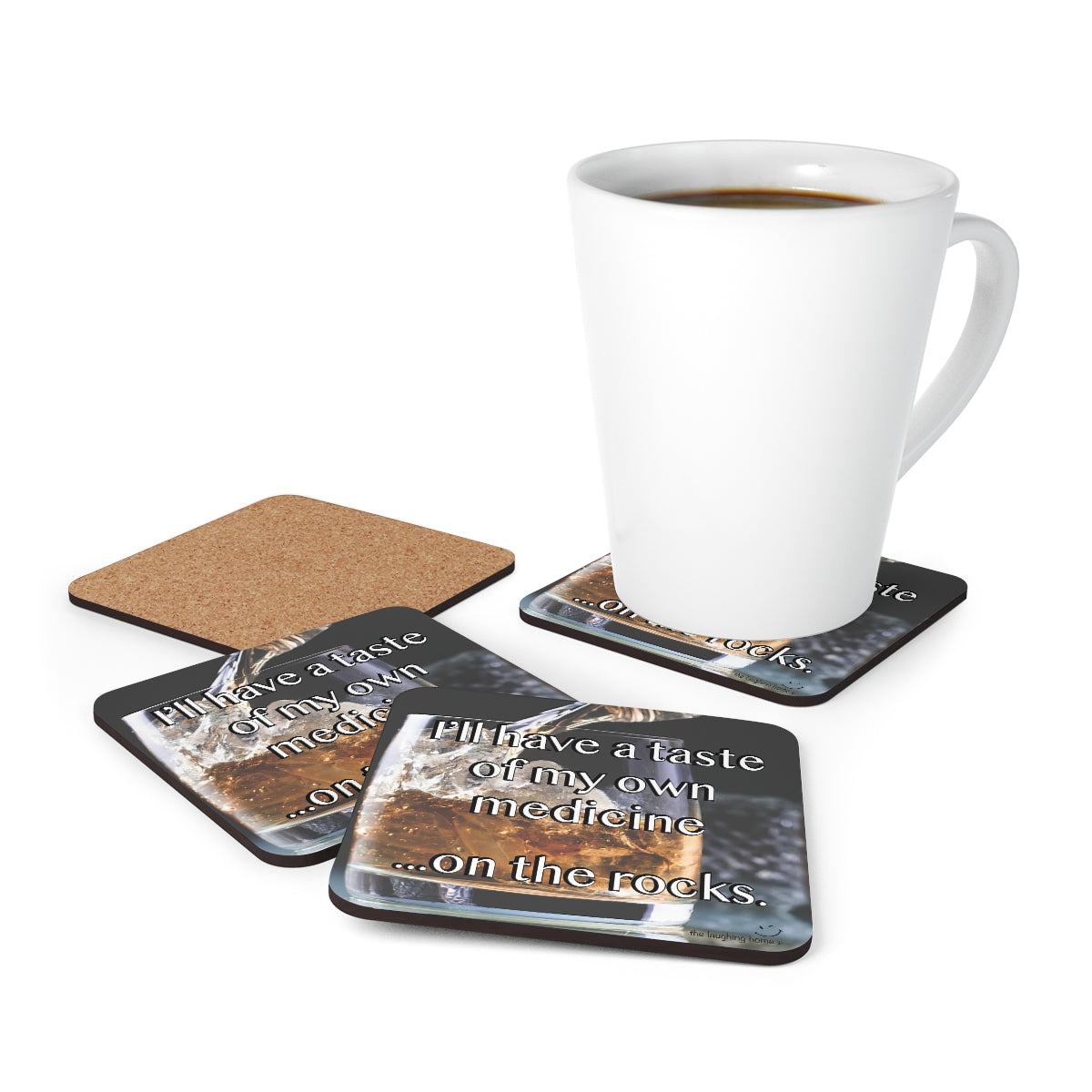 A taste of my own medicine on the rocks Corkwood Coaster Set of 4