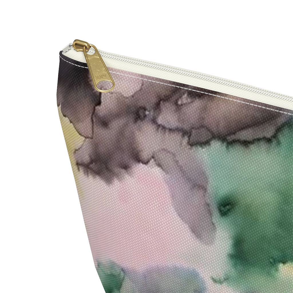 Watercolor Camo Printed Accessory Pouch w T-bottom
