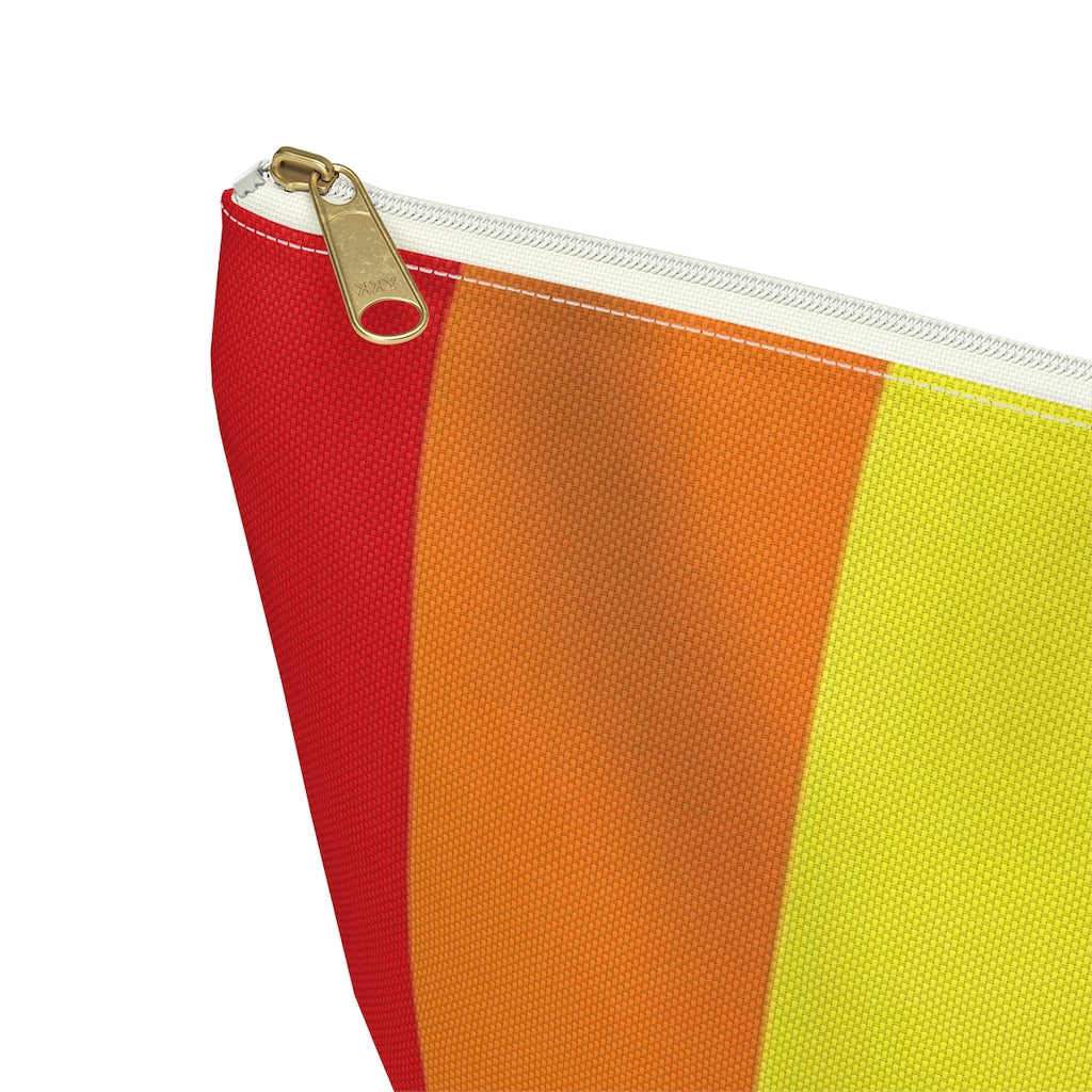 Rainbow Stripe Printed Accessory Pouch w T-bottom