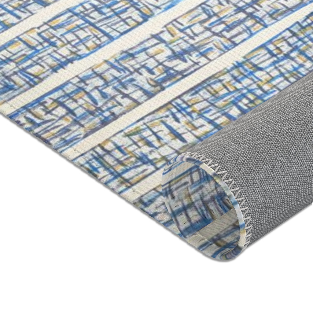 Textured Stripe Printed Area Rugs
