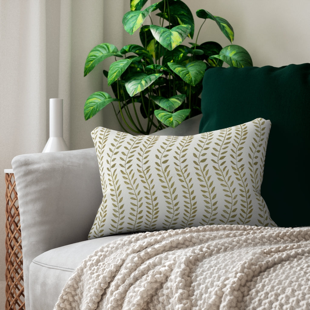 Spring Vine Leaves Spun Polyester Lumbar Pillow