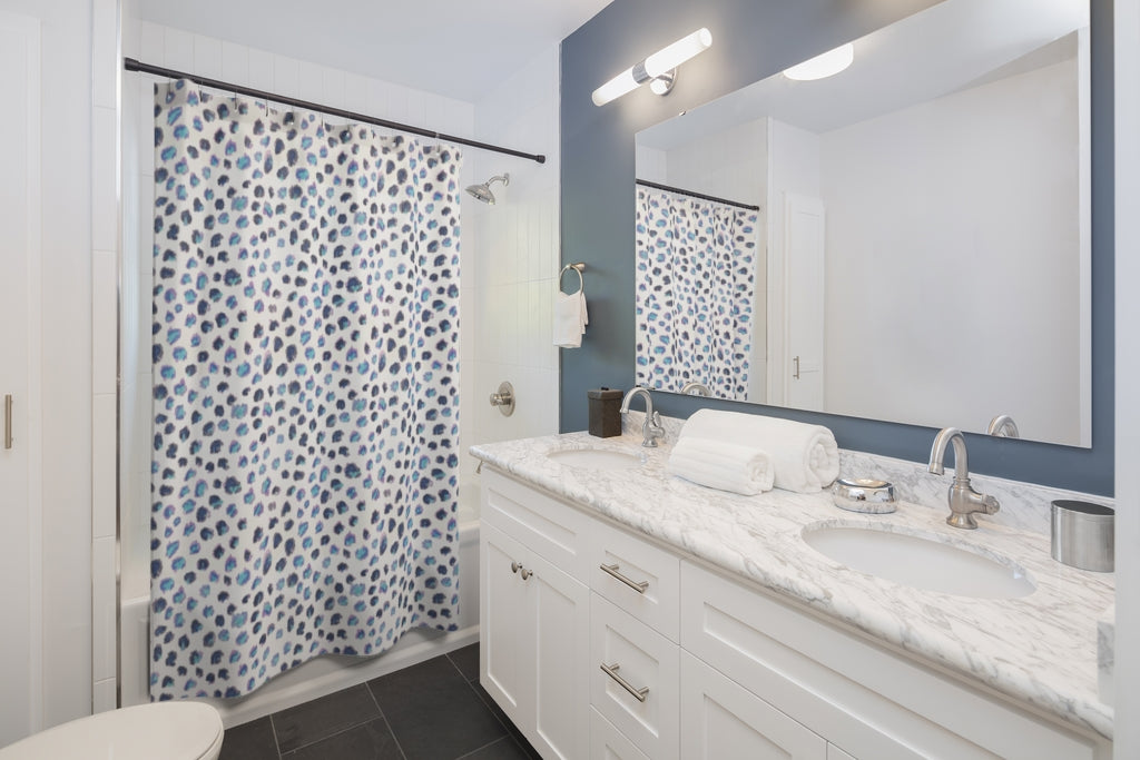 Blue Cheetah Shower Curtains