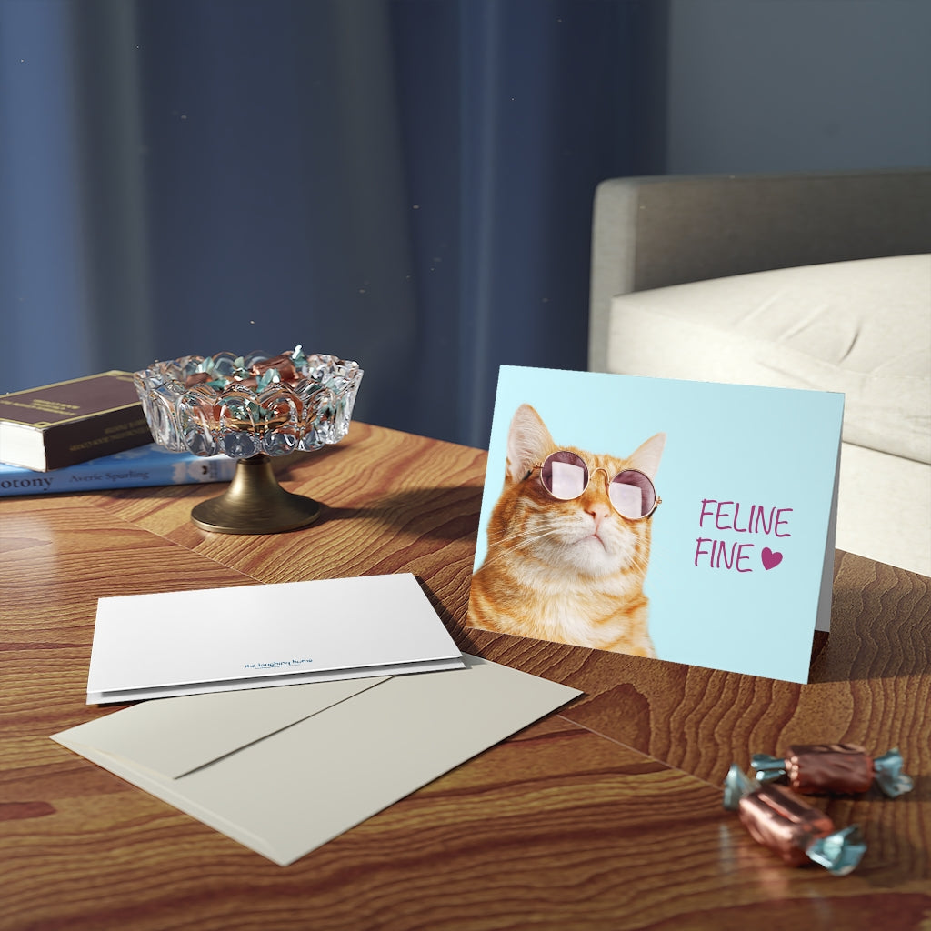 Feline Fine Kitty Cat Greeting cards (8 pcs)