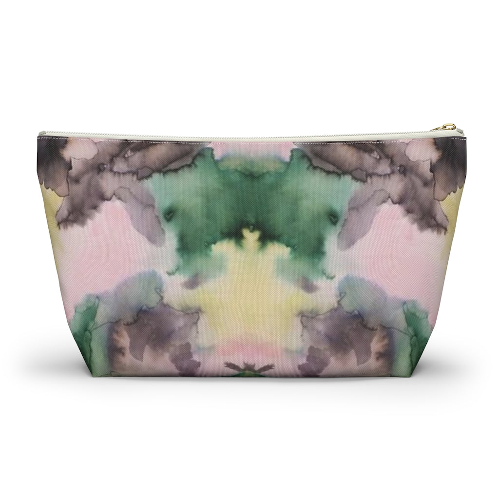 Watercolor Camo Printed Accessory Pouch w T-bottom