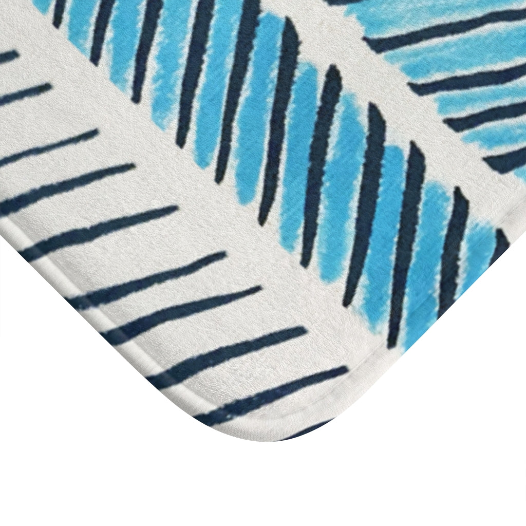 Herringbone Watercolor Printed Bath Mat
